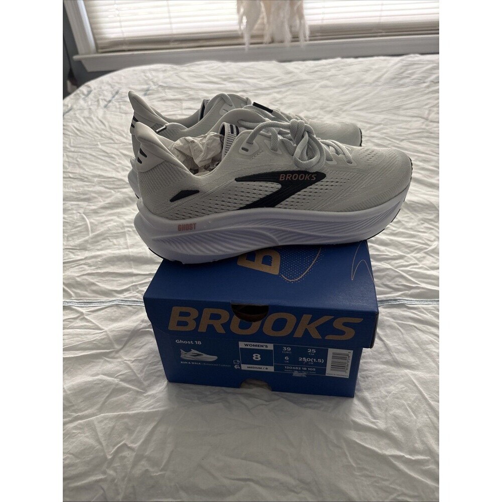 Brooks Ghost 18 Women Gray Size 8 Run Walk Sneaker Tennis Shoes - Picture 2 of 10